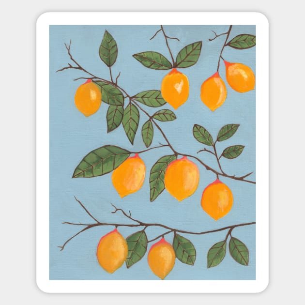 Lemon Tree Painting Sticker by SartorisArt1
